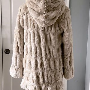 Small faux fur coat with hood. New with tags.